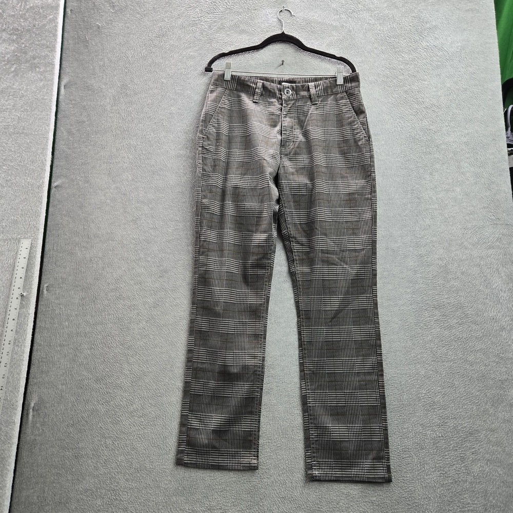 Brixton Men Pants 30/30 Gray Dress Check Glen Plaid Houndstooth Standard Fit 30"